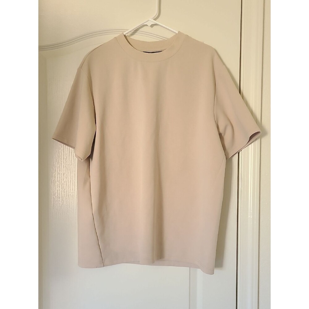 Herberton Everyday Crewneck Short Sleeve Tee Light Beige Large Oversized Men's